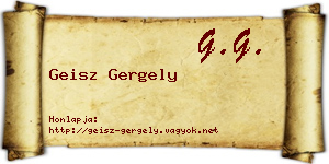 Geisz Gergely névjegykártya